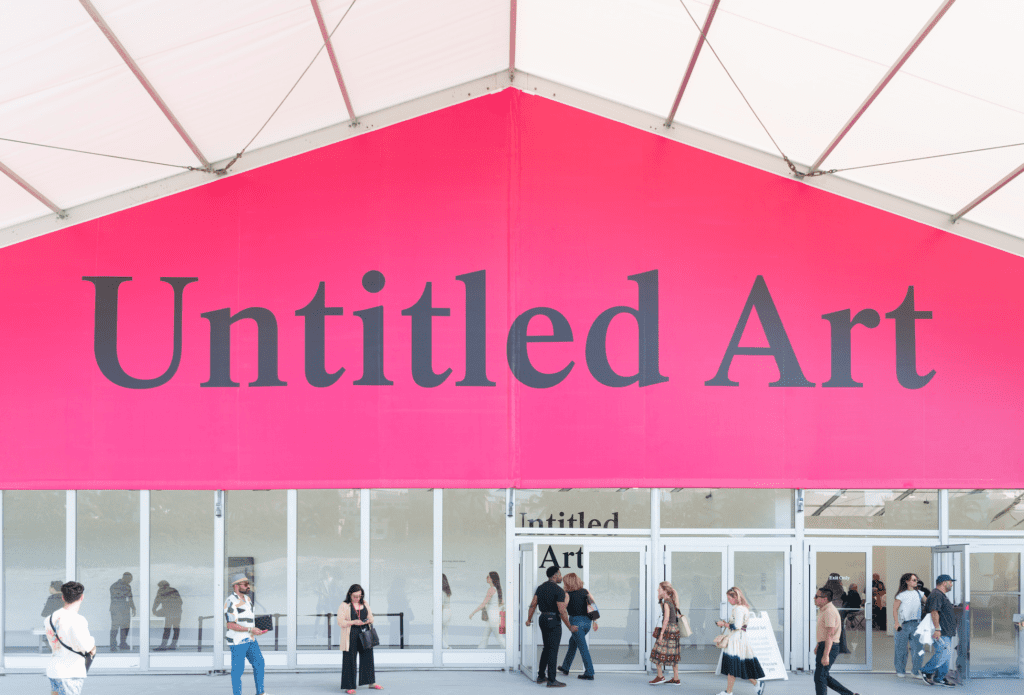 The scene at Untitled Art, Miami Beach. Untitled Art, Houston’s inaugural edition takes place September 18-21, 2025, at the George R. Brown Convention Center. (Photo by World Red Eye)