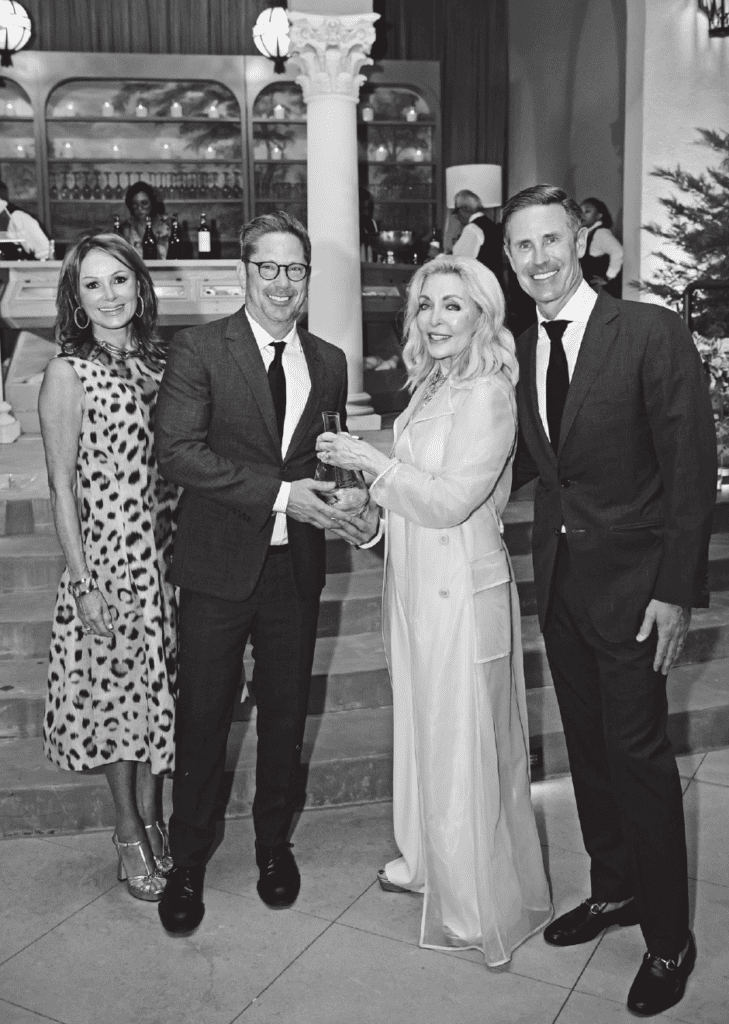 Claire Emanuelson, Chad Dorsey, Jan Showers, Shelby Wagner at Kips Bay Decorator Show House Dallas President's Dinner (Photo by Tamytha Cameron)