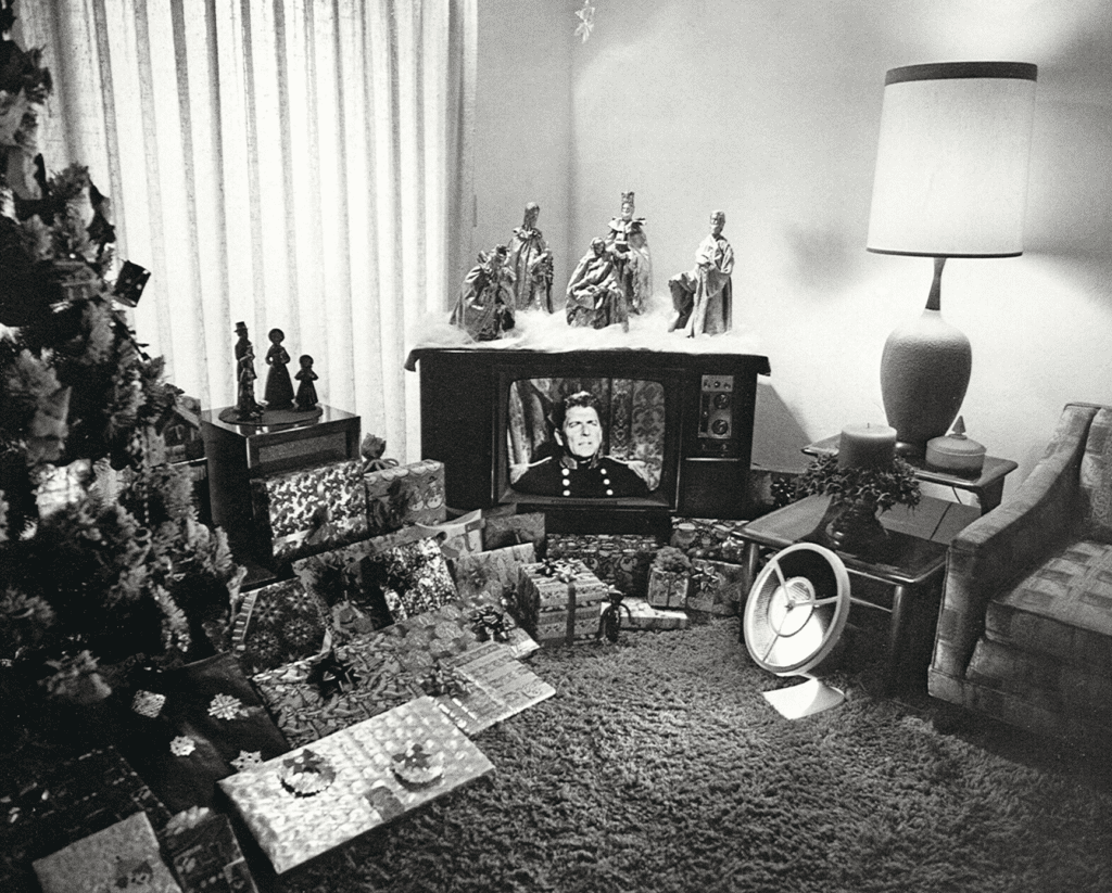 Bill Owens' "Reagan on TV," 1971,  at PDNB Gallery. Owens' finely observed take on suburban mores in and around Livermore, California, published  in 1971, is considered one of the 100 definitive photography books of the 20th century. Owens, whose image-making combines sensitivity and humor, is one of the foundational artists that define PDNB's stable. 