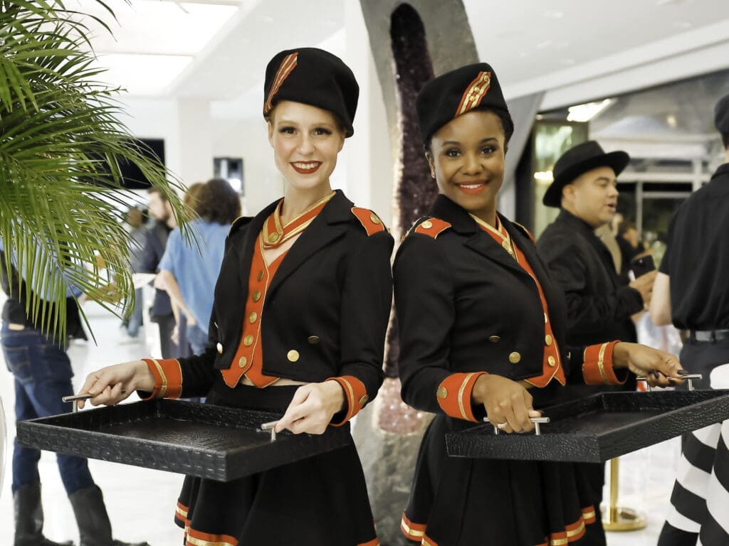 The Old Hollywood theme at Fashion Woodlands included "cigarette" girls. 