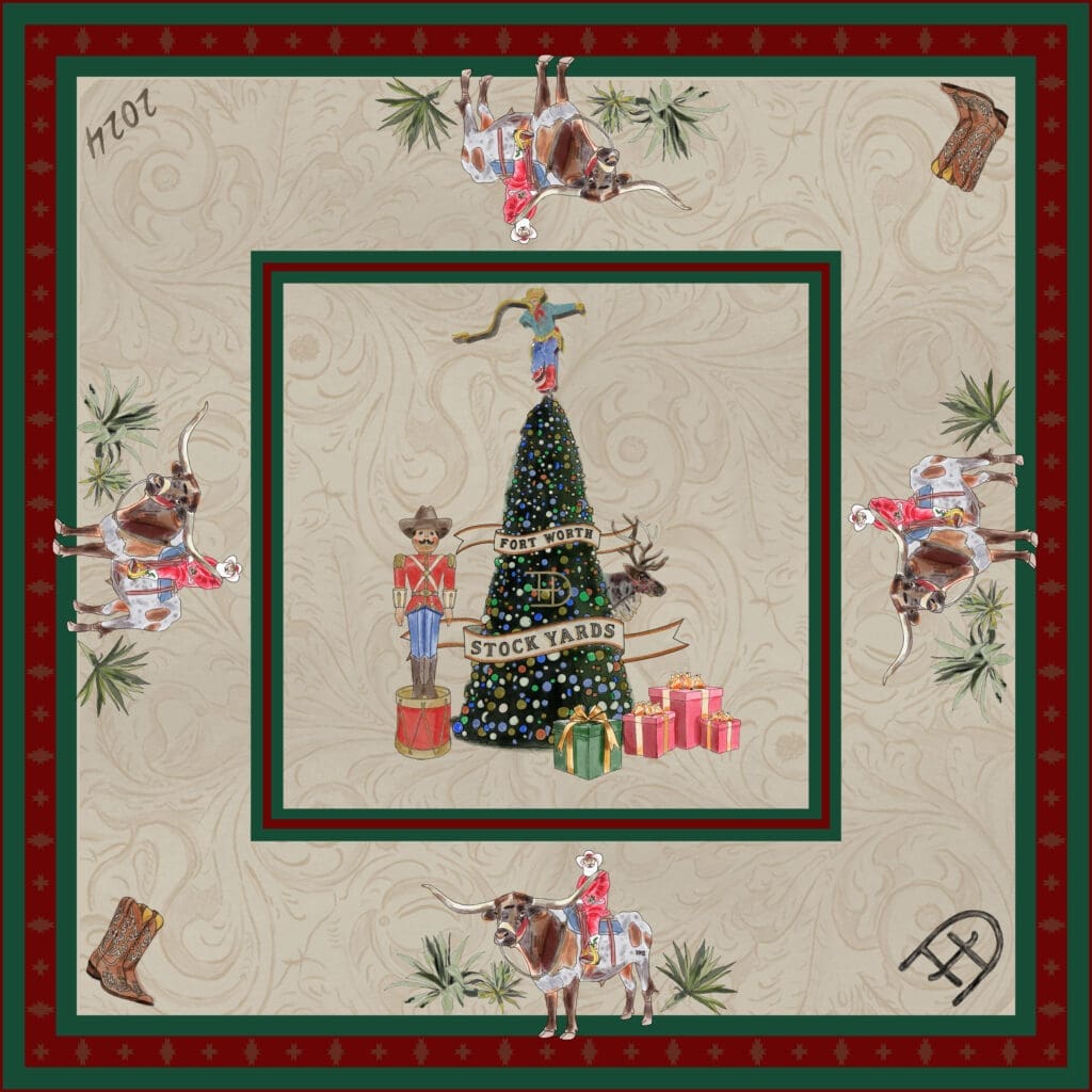 Fort Worth's Hotel Drover and Wild Silks collaborate on an exclusive silk scarf line just for the holidays. (Courtesy)