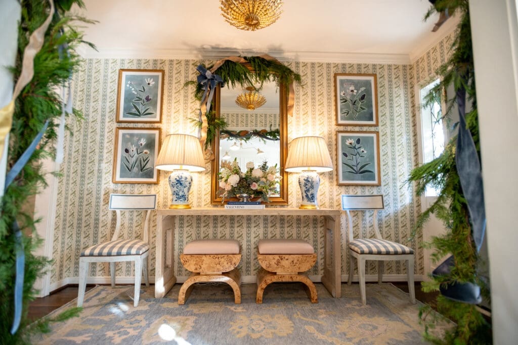 The front entry of Caroline Harper Knapp's home decorated for the Kappa Kappa Gamma 'Holiday Pilgrimage' (Photo by Chris Bailey Photography) 