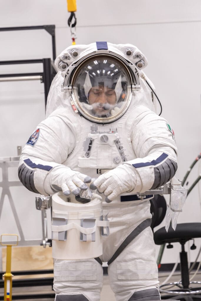 Sebastian Baquero conducting Suit Demo in EDE PRADA Suit at Axio