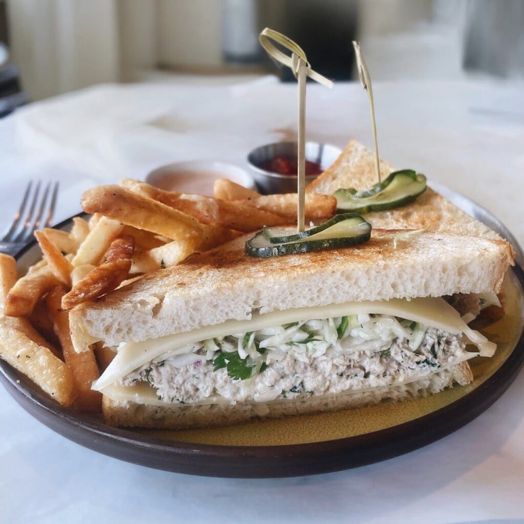 Don't miss the Mediterranean tuna sandwich for lunch at AT Bistro. (Courtesy)