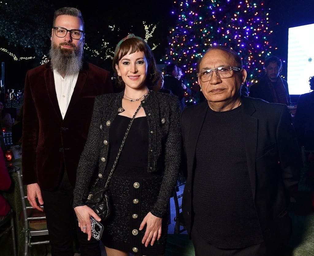 Mark Kolodny, Jenna Klein, Virinder Saini at the Santa's Elves party benefiting the MD Anderson Children's Cancer Hospital