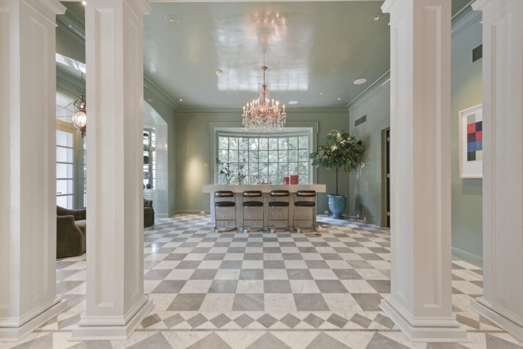 The reimagined parlor becomes a lounge at 1069 Kirby Drive has a new interpretation by owner Pete Bell. 