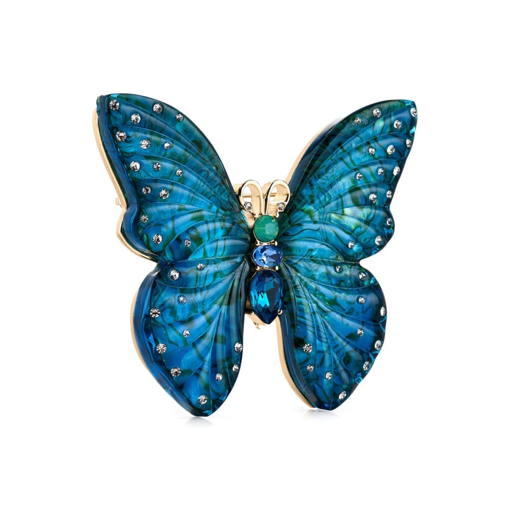 The commemorative brooch by Kenneth Jay Lane in memory of former First Lady Barbara Bush on the occasion of what would have been her 100th birthday. 