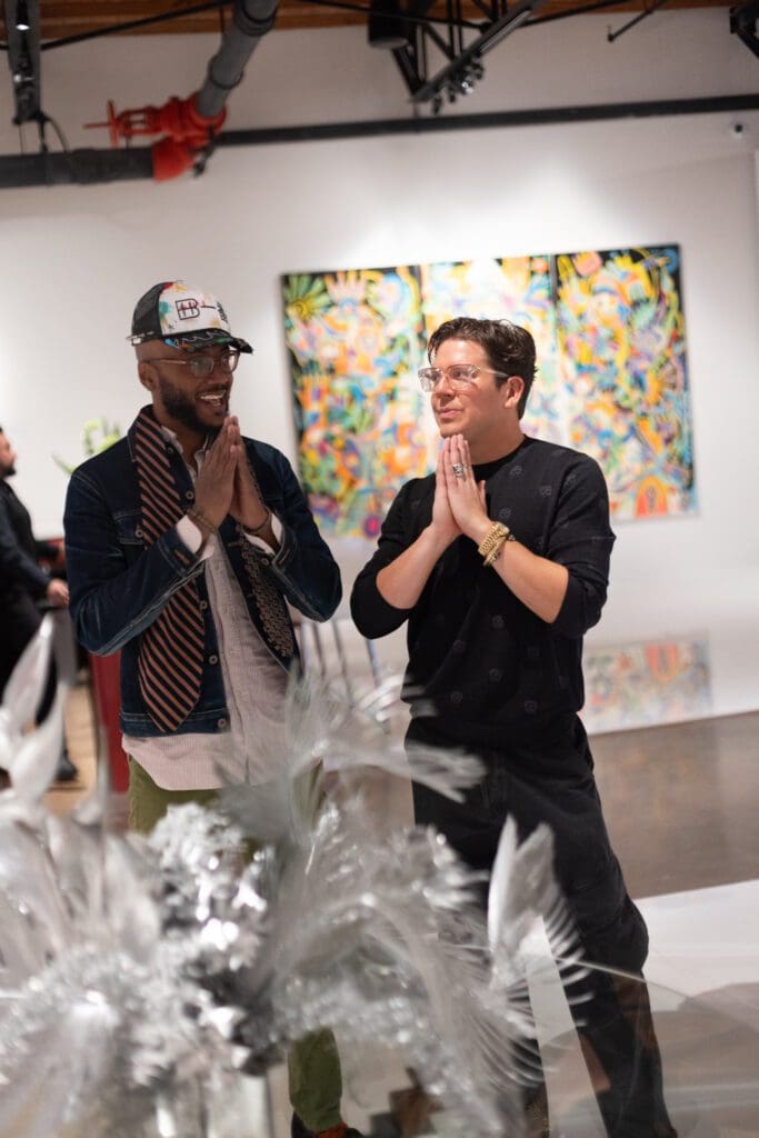 Artist Brandon Harris, TF Gallery Founder Tanner Ewing (Photo by Will Von Bolton)