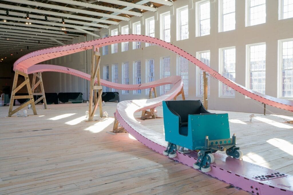EJ Hill, Brake Run Helix, 2022. Courtesy of the artist and MASS MoCA. (Photo by Kaelan Burkett)