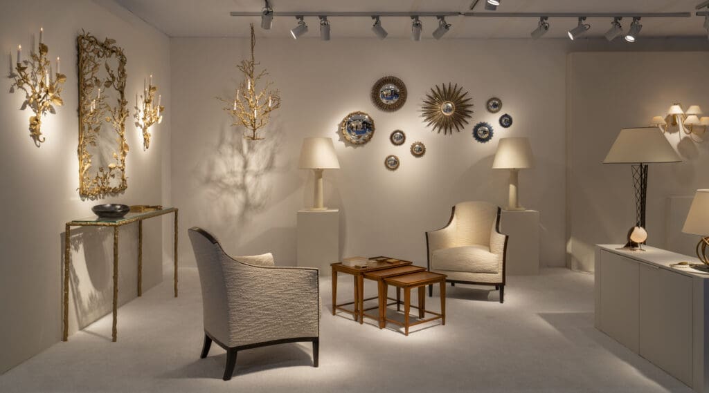 Galerie Chastel-Maréchal exhibited noted French designers circa 1930-1960 at Salon Art + Design New York 2024. (Photo by Peter Baker)