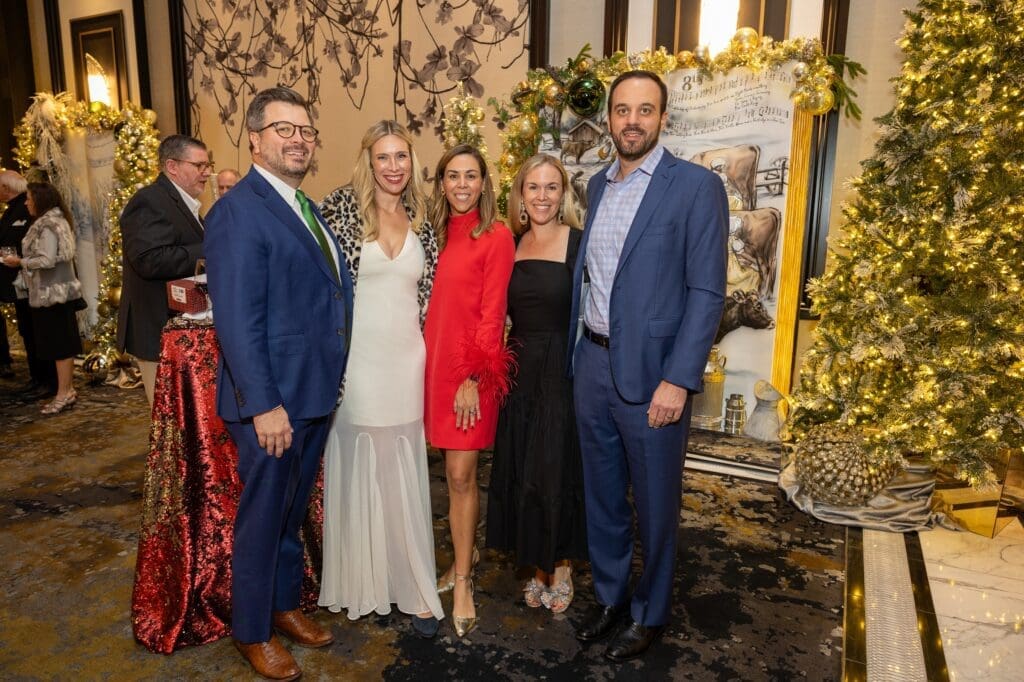 David & Charlotte Aaronson, Julia TenHoeve, Julie & Pat Gimlett at the Ambassadors for Texas Children's Hospital holiday party. (Photo by Jenny Antill)