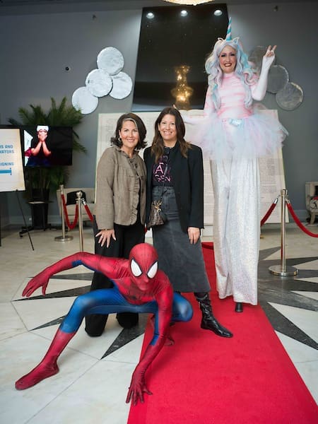 Heidi Turney, Ally Shell with fantasy friends at iWRITE's 15th Annual Book Signing & Literacy Festival (Photo by Daniel Ortiz)