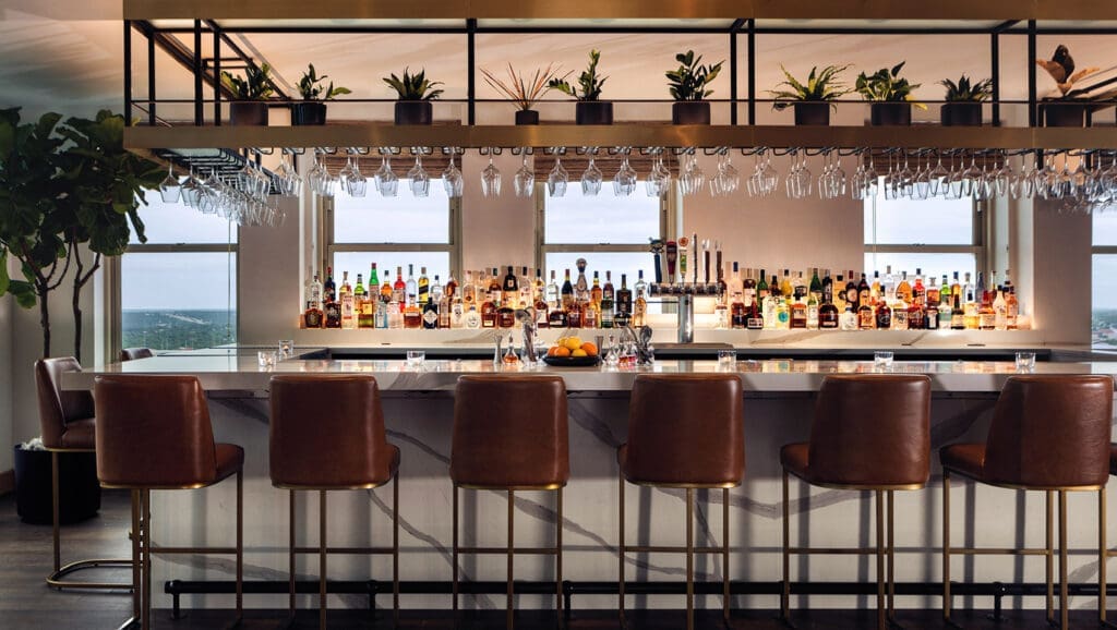 Twenty four stories above the Kimpton Harper Hotel, Refinery 714 offers sweeping views of downtown. (Courtesy) 