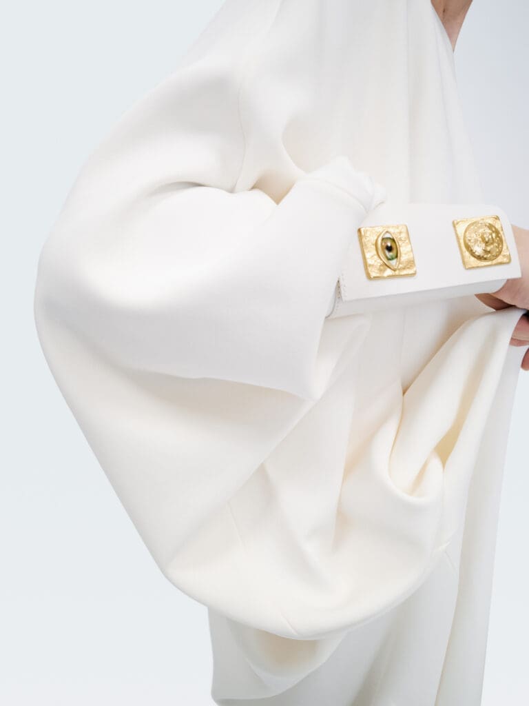 The gowns feature signature "bijoux" details. (Courtesy of Schiaparelli)