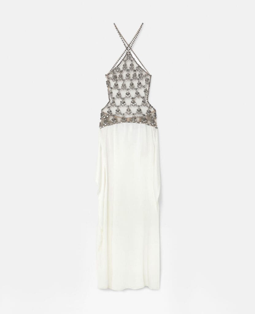 Crystal Cage Halterneck Maxi Dress, $4,900. (Photo by Tony Solis)