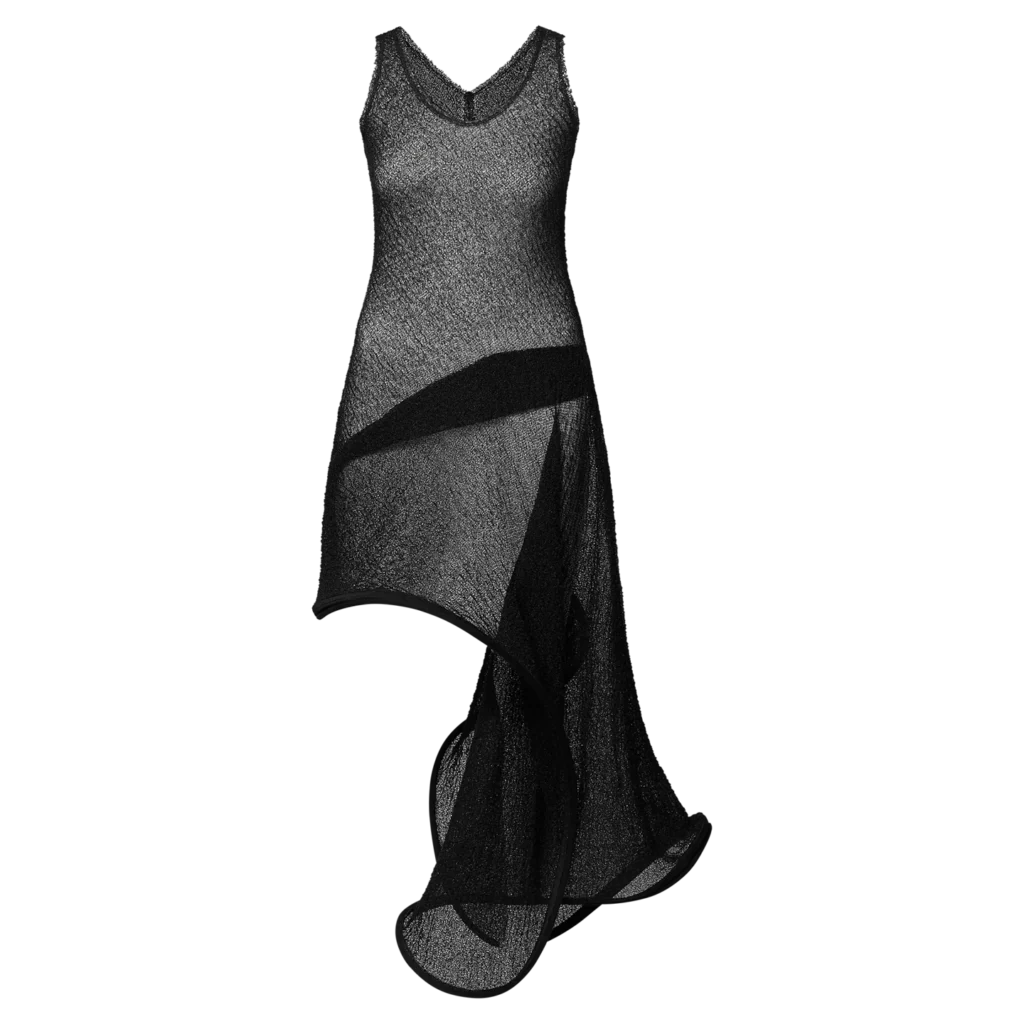 Sculptural Hem Mesh Dress, $4,800. (Photo by Tony Solis)