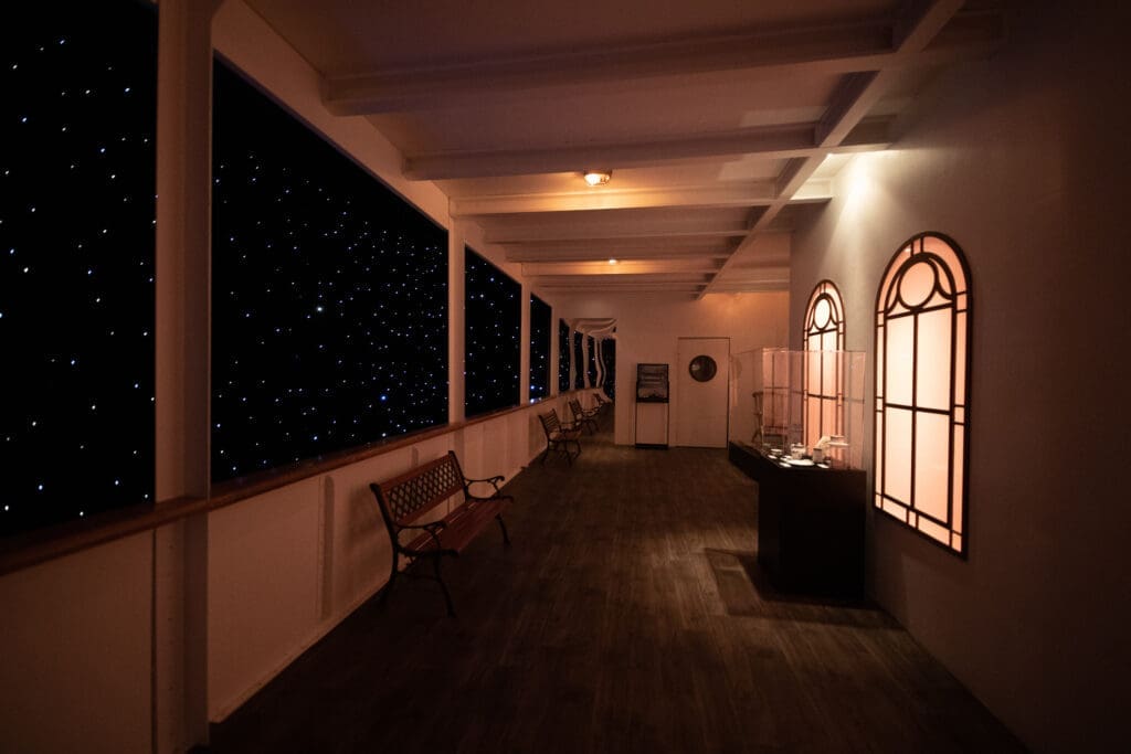 One of the recreations at the "Titanic: The Exhibition" includes the ship's exterior promenade deck. (Courtesy)
