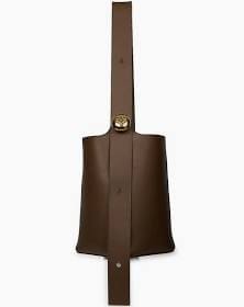 Pebbled Leather Bucket Bag, $2,900. (Photo by Tony Solis)