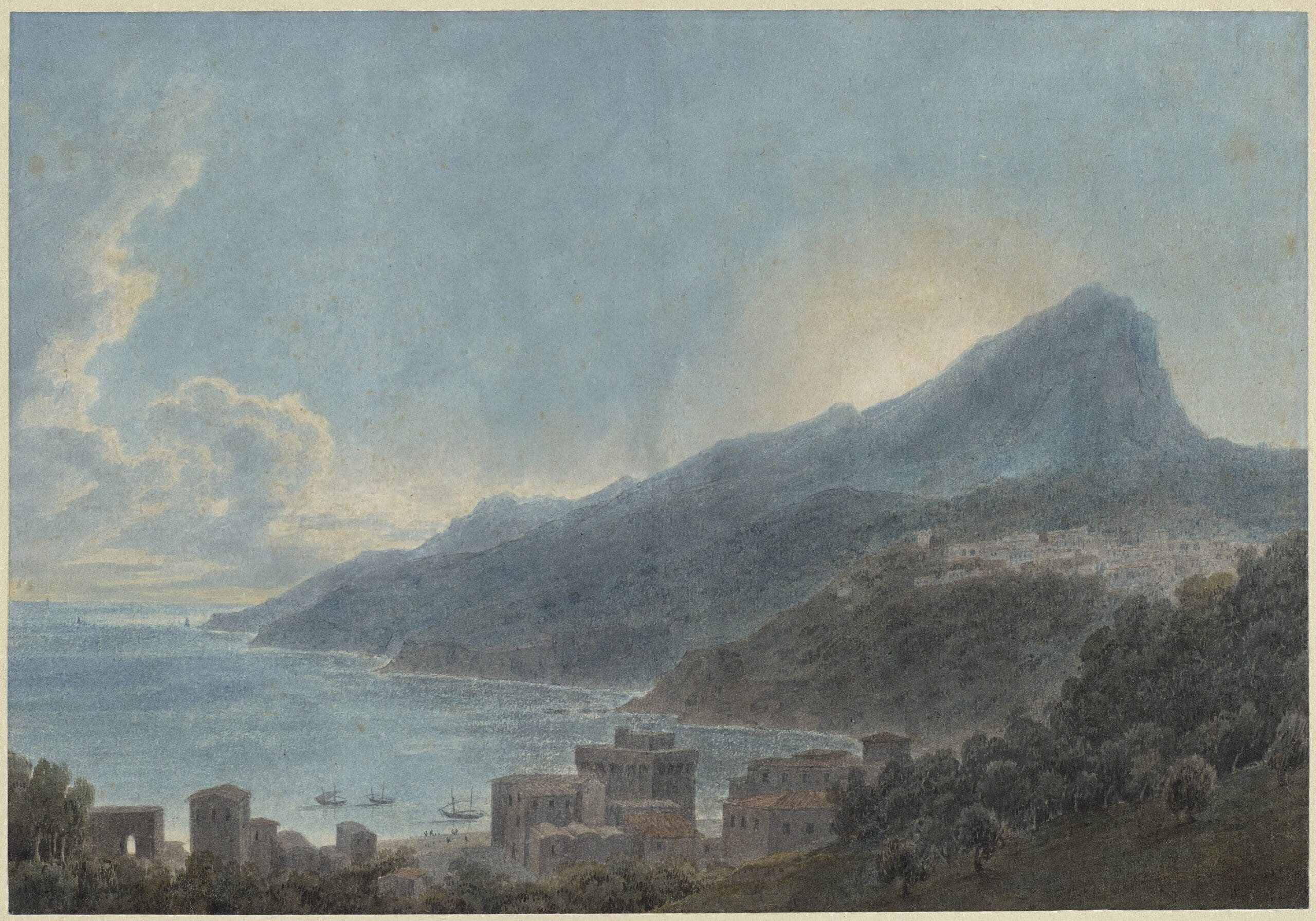 John Robert Cozens, View of Vietri and Raito, Italy, c. 1783