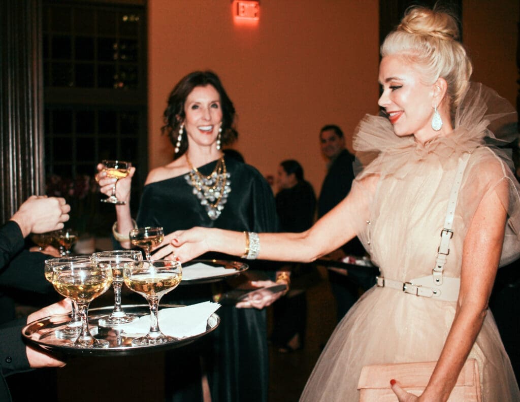 Honoree Phoebe Tudor and co-chair Tena Lundquist Faust at the Magpies & Peacocks After Dark 2024 event. (Photo by Jesse Green)