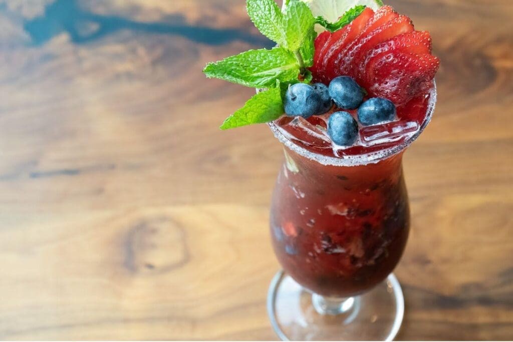 Back Table Kitchen & Bar offers tasty mocktails to try this month, including the Lady Bug with fresh berries and a touch of mint. (Photo courtesy Back Table Kitchen & Bar) 