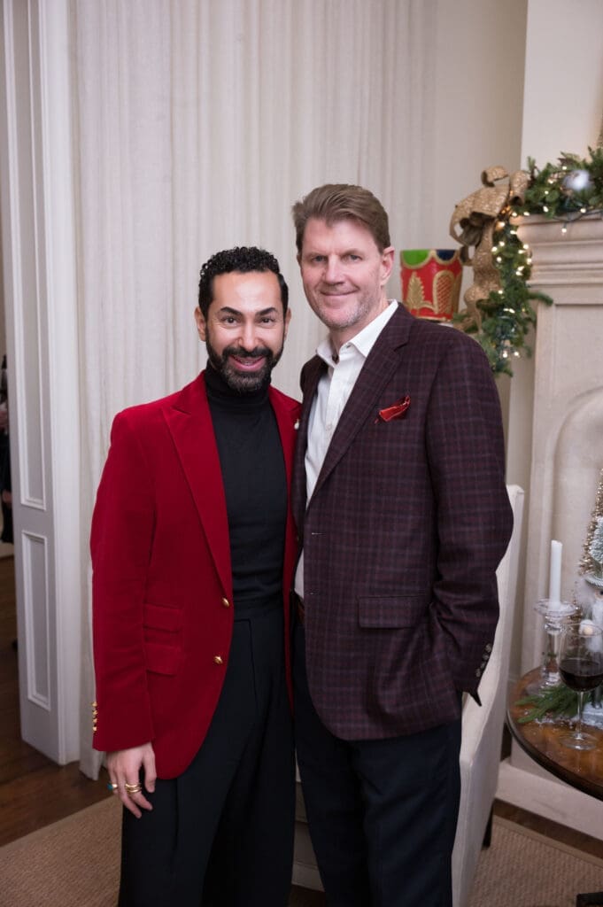 Fady Armanious & Bill Baldwin at Legacy Community Health's Holiday Schmooze. (Photo by Daniel Ortiz)