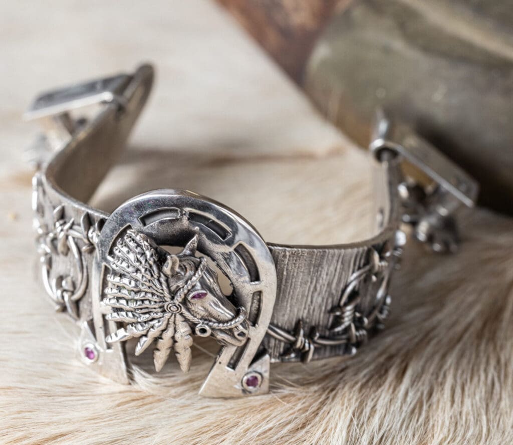 The special order statement jewelry is "perfect to wear to the rodeo, or a party, or just for fun." (Photo by Kathy Tran)