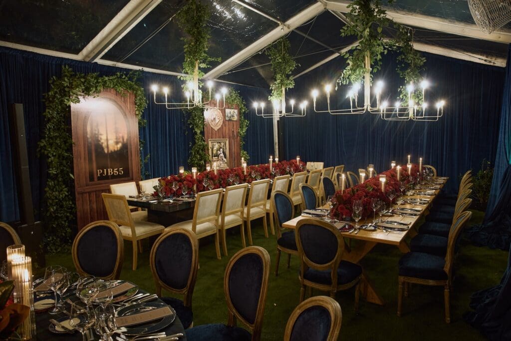 The elaborate party tent at Pete Bell' 55th birthday at his River Oaks home.