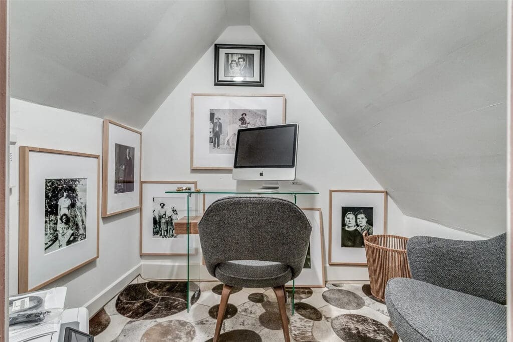 A remote office space in the converted attic. 