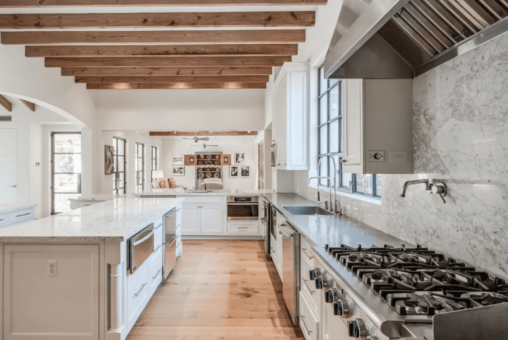 Another view to the kitchen at 119 Carnarvon. (Photo by Patrick Bertolino for Martha Turner Sotheby's International Realty)