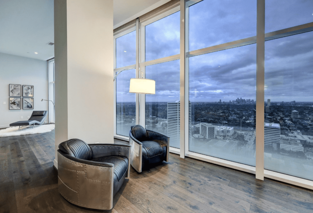 The sitting area in the primary suite at 4521 San Felipe St #3101