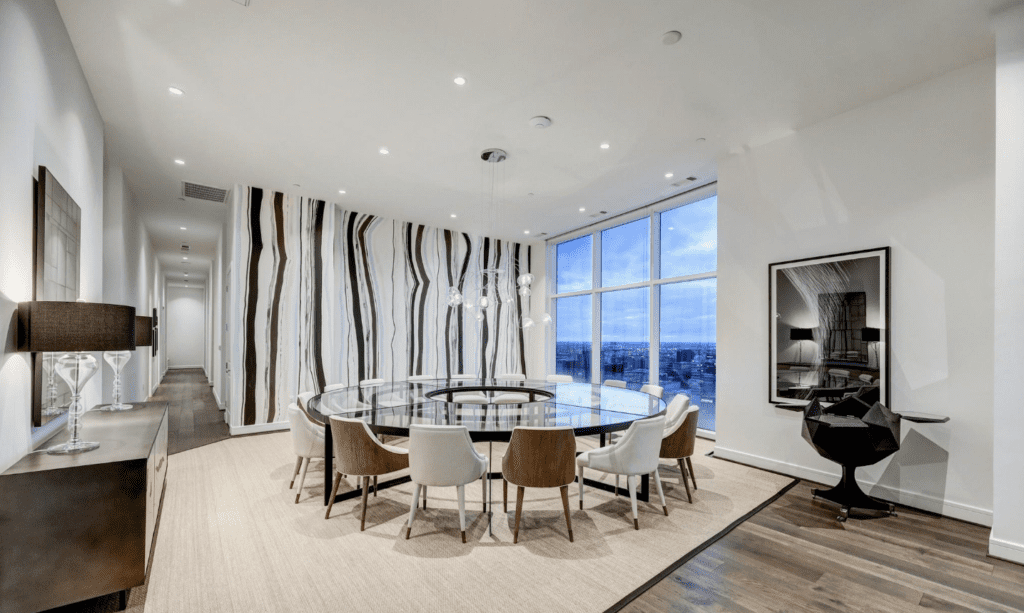 The formal dining room at No. 3101 at 4521 San Felipe