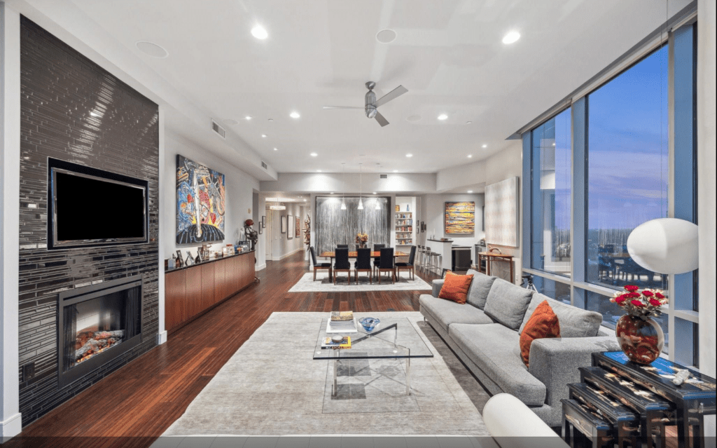 Wide open spaces for easy entertaining define  No. 181 at 2727 Kirby Drive.