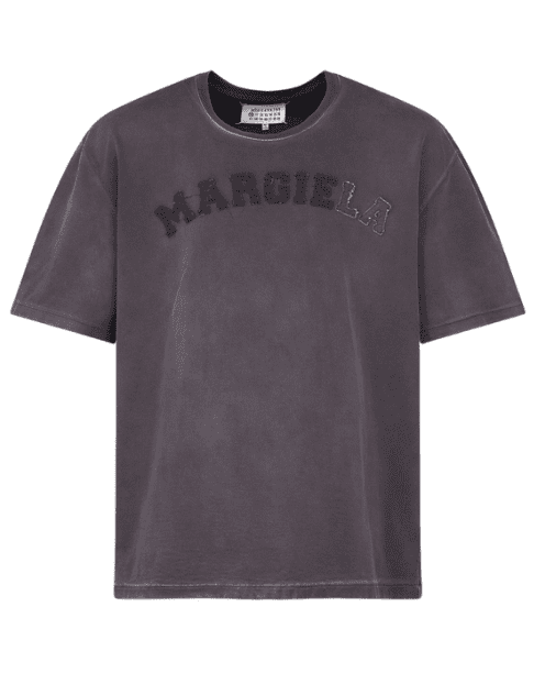 Maison Margiela distressed logo t-shirt in vintage black, $645, available at Traffic L.A. 