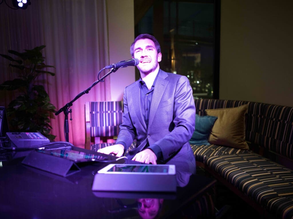 Thomas Cokinos performing at the grand opening of Hotel Saint Augustine and Perseid restaurant (Photo by Daniel Ortiz)