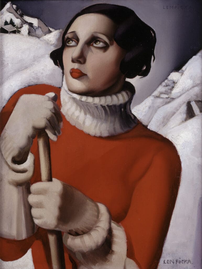 Tamara de Lempicka’s "Saint-Moritz," 1929, at the Museum of Fine Arts, Houston.  (Musée des Beaux-Arts d’Orléans. © Tamara de Lempicka Estate, LLC / ARS, NY / ADAGP, Paris.) 