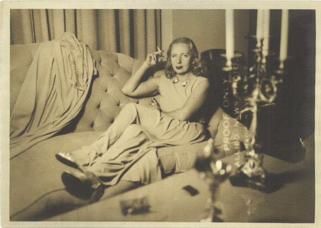Unidentified photographer, Tamara de Lempicka at home in New York, circa 1943, at the Museum of Fine Arts, Houston. (Courtesy Tamara de Lempicka Estate)