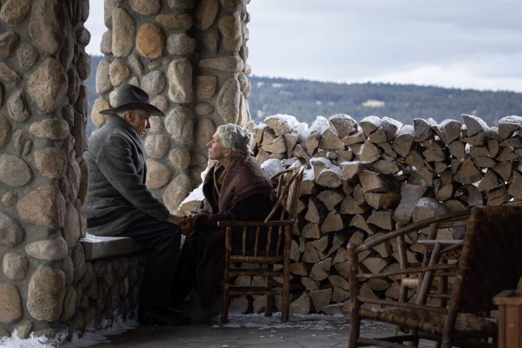 Harrison Ford as Jacob and Helen Mirren as Cara in season 2, episode 4 of "1923." (Photo by Trae Patton/Paramount+)