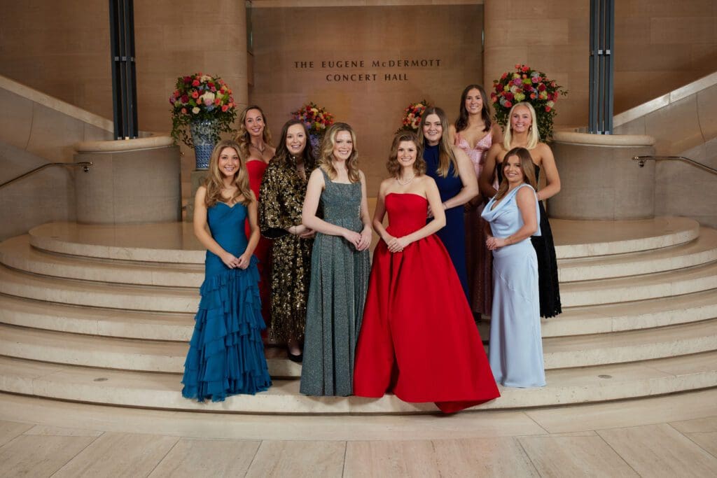 The Assembly: (front row) Margaret Bracken, Katherine Downing, Bronwyn Cordiak, Allie
McWhorter, Isabella Cox, (back row): Katie Kottwitz, Danielle Ward, Paige Williams. (Photo by Gittings)