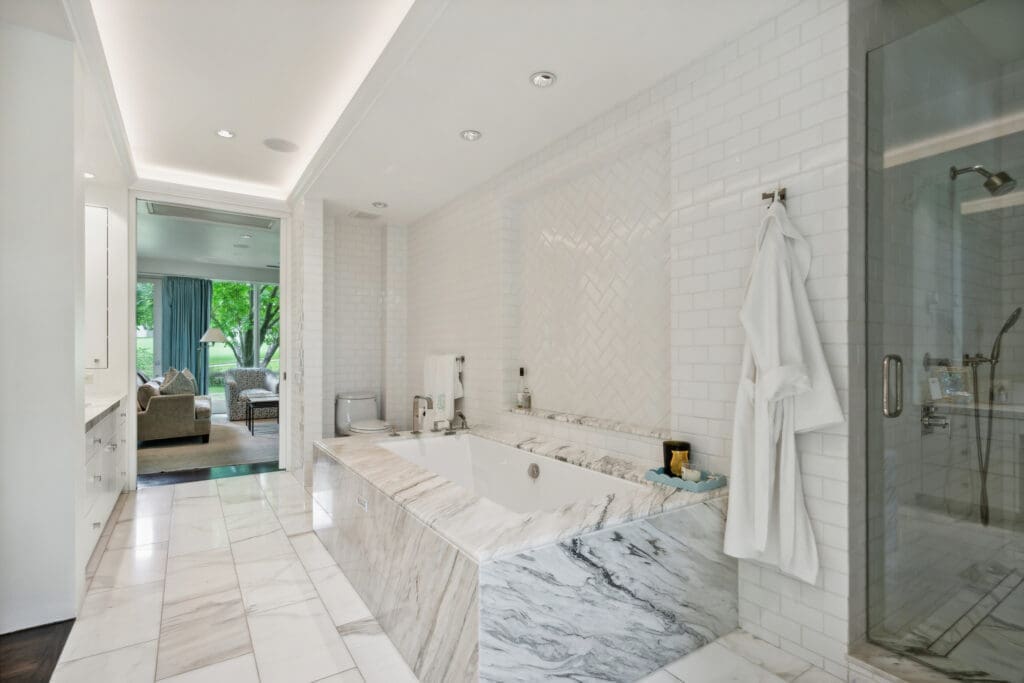 The master suite's soaking tub is what dreams are made of. (Courtesy)