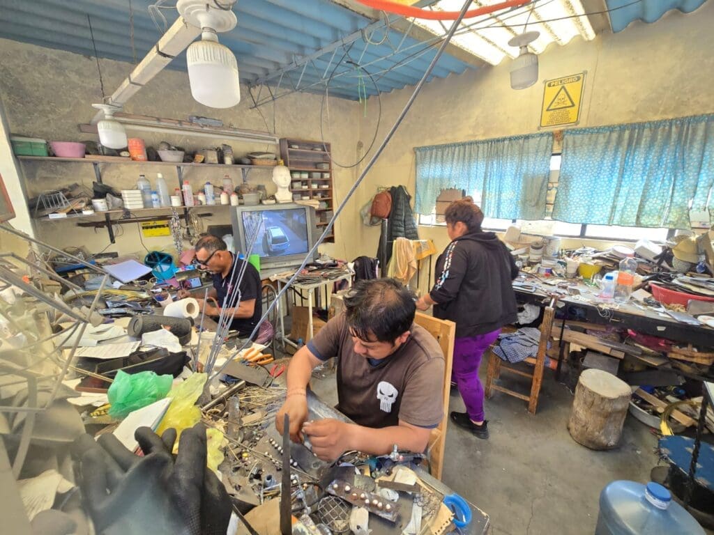 Inside the workshop, where skill and tradition come together. Every corner is filled with tools, materials and the focus needed to create the handmade pieces that continue a family legacy. (Photo courtesy Gabriela Torres Zaragoza)
