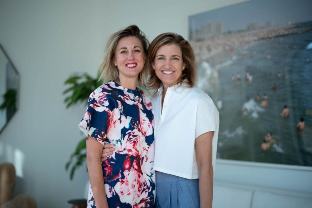 Adele Nickel, Laura Childress at the Sunday afternoon fête.  (Photo by Daniel Ortiz)