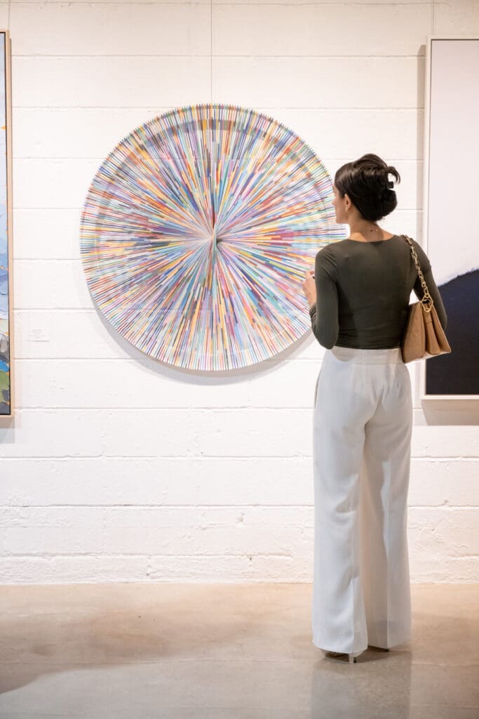 Laser-cut acrylic on canvas by Elisabeth Heidinga. (Photo by Bruno, Snap the Picture)