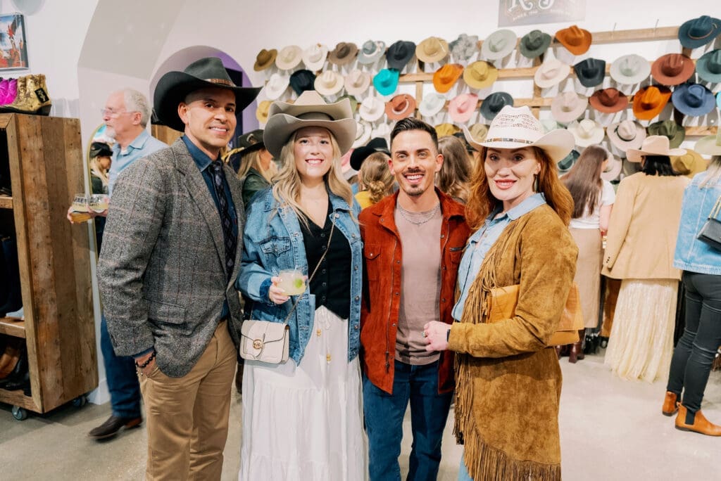 Jose Almodovar, Blair Lamont, Ronnie Espling, Megyn Blanchard join together at the Kemo Sabe kickoff pop-up in Rice Village. (Photo by Nan Studios)