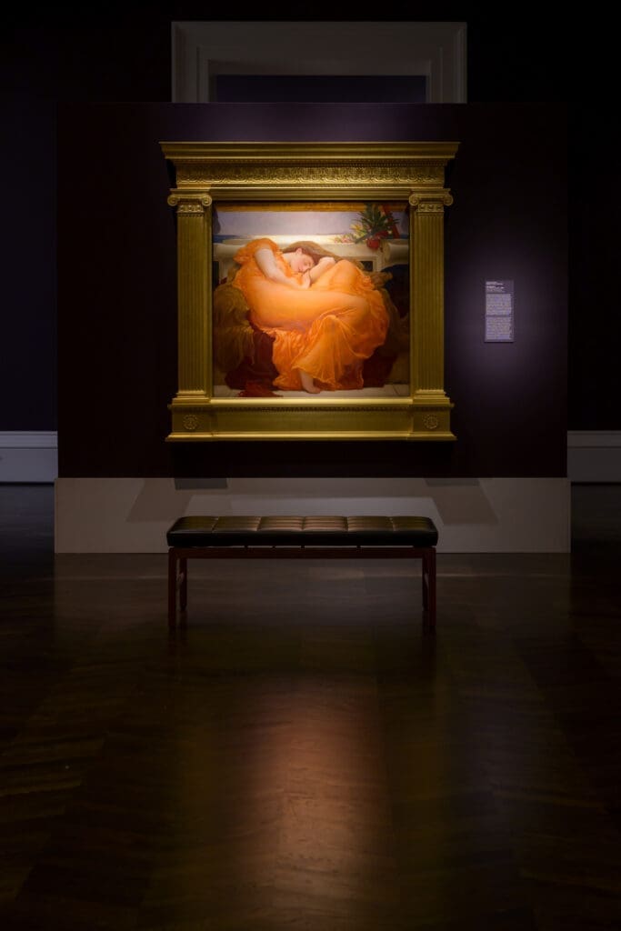 Sir Frederic Leighton's 1895 masterpiece "Flaming June" will be on display at Meadows Museum beginning February 23. (Photo by Guy Eogers III, courtesy of Meadows Museum)
