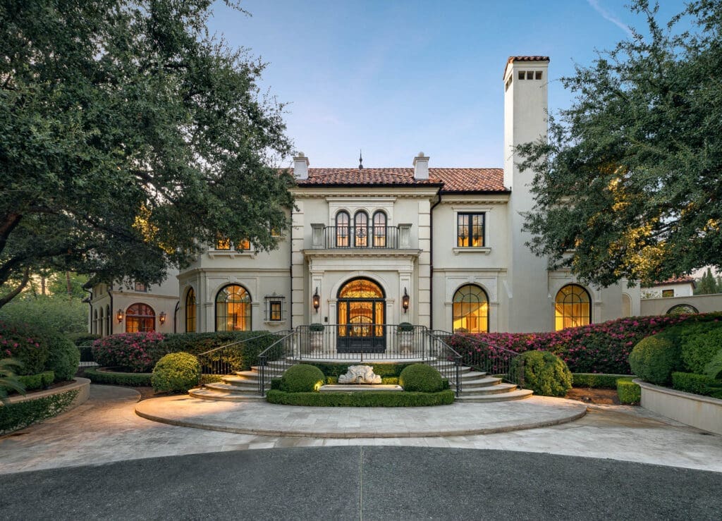 Set on one of the largest lots in Highland Park, 4000 Euclid Avenue masterfully fuses Italian and French style. (Photo by Briggs Freeman Sotheby's International Realty)