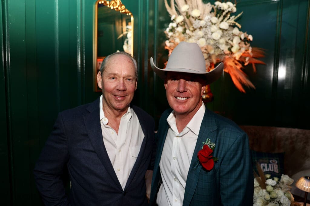 Houston Astros owner Jim Crane, Quanta Services CEO Duke Austin at the Cotton Q Club (Photo by Ashley Patranella, Painted Peacock Photography)