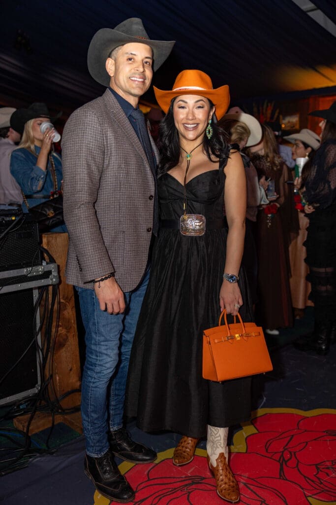 Jose & Nancy Almodovar at the Cotton Q Club at the Houston Rodeo & Livestock Show World Championship BBQ cook-off in 2025 (Photo courtesy of Cotton Holdings)