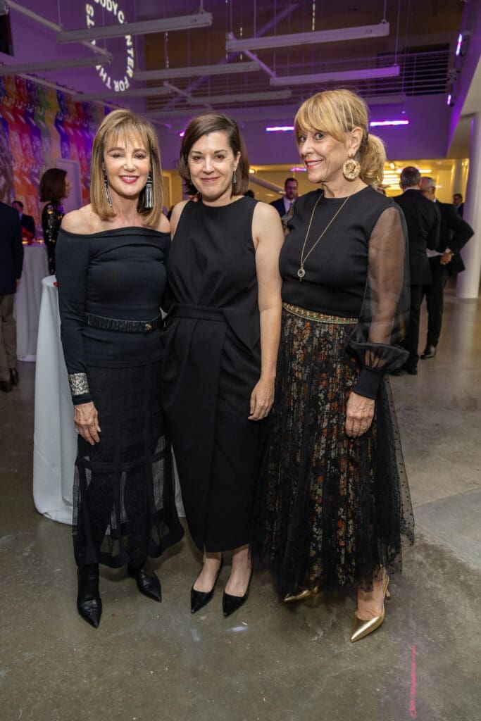 Janet Gurwitch, Michelle White, Franci Neely at A Dinner for the Moody at Rice University’s Moody Center for the Arts. (Photo by Jenny Antill Clifton) 