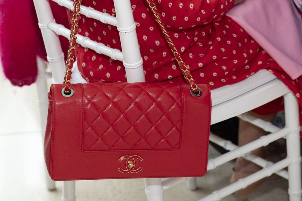 Red Chanel Mademoiselle shoulder bag (Photo by Tamytha Cameron)